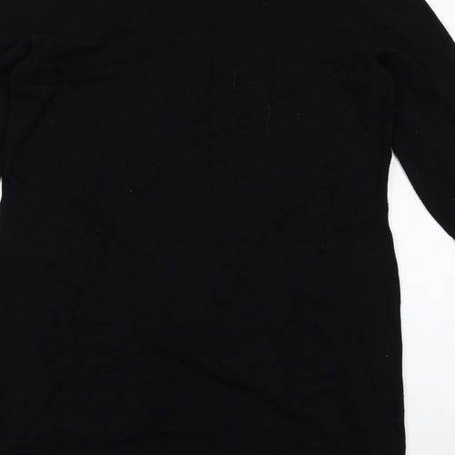 BHS Womens Black Colourblock Viscose Jumper Dress Size L Round Neck Pullover