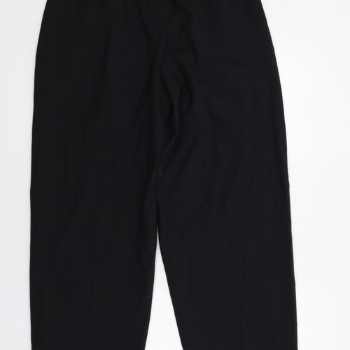 Marks and Spencer Womens Black Polyester Trousers Size 14 Regular Zip