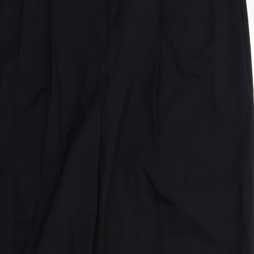 Marks and Spencer Womens Black Polyester Trousers Size 14 Regular Zip