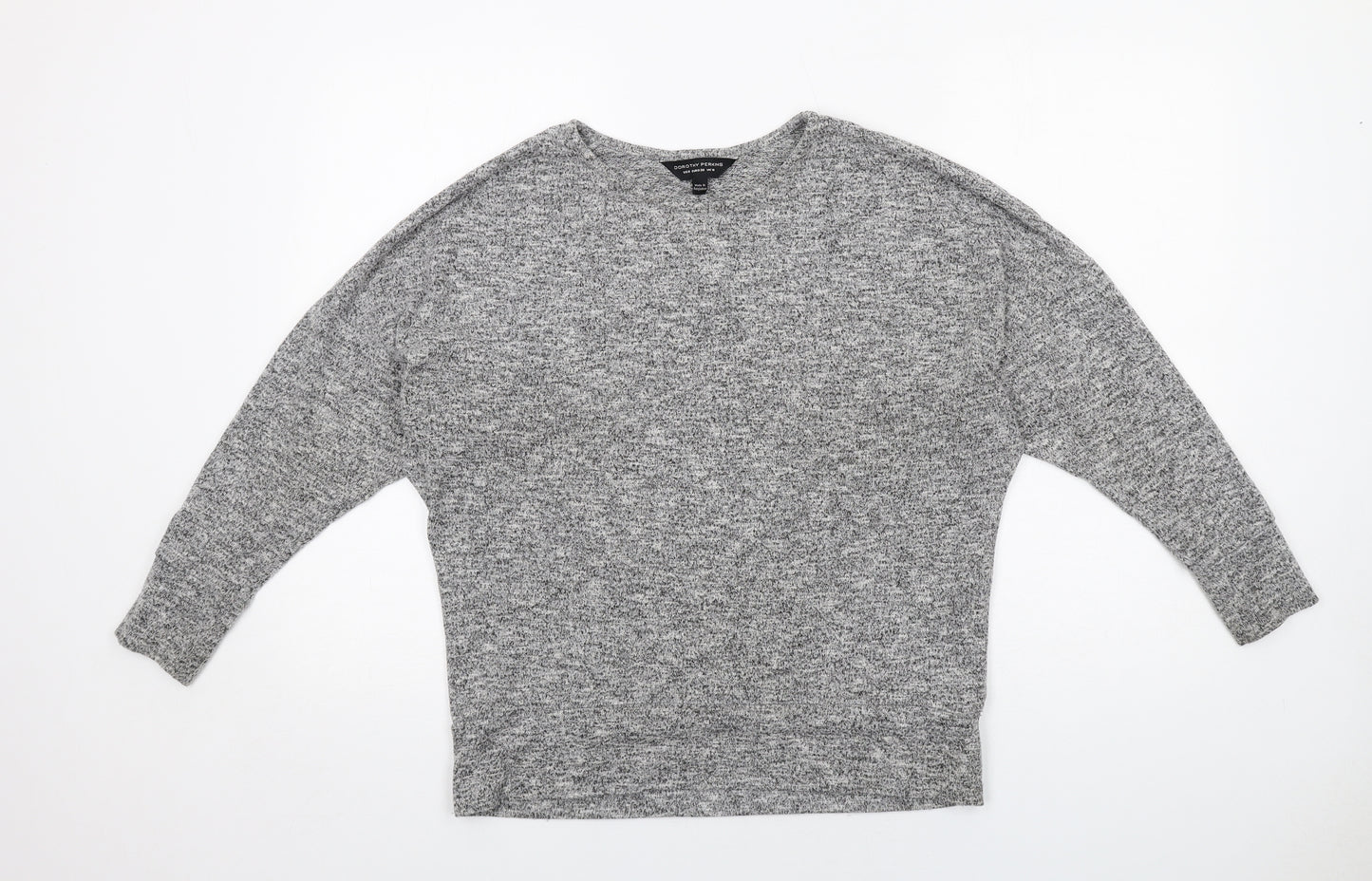 Dorothy Perkins Womens Grey Crew Neck Polyester Pullover Jumper Size 10 Pullover