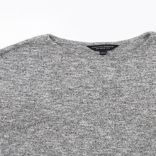 Dorothy Perkins Womens Grey Crew Neck Polyester Pullover Jumper Size 10 Pullover