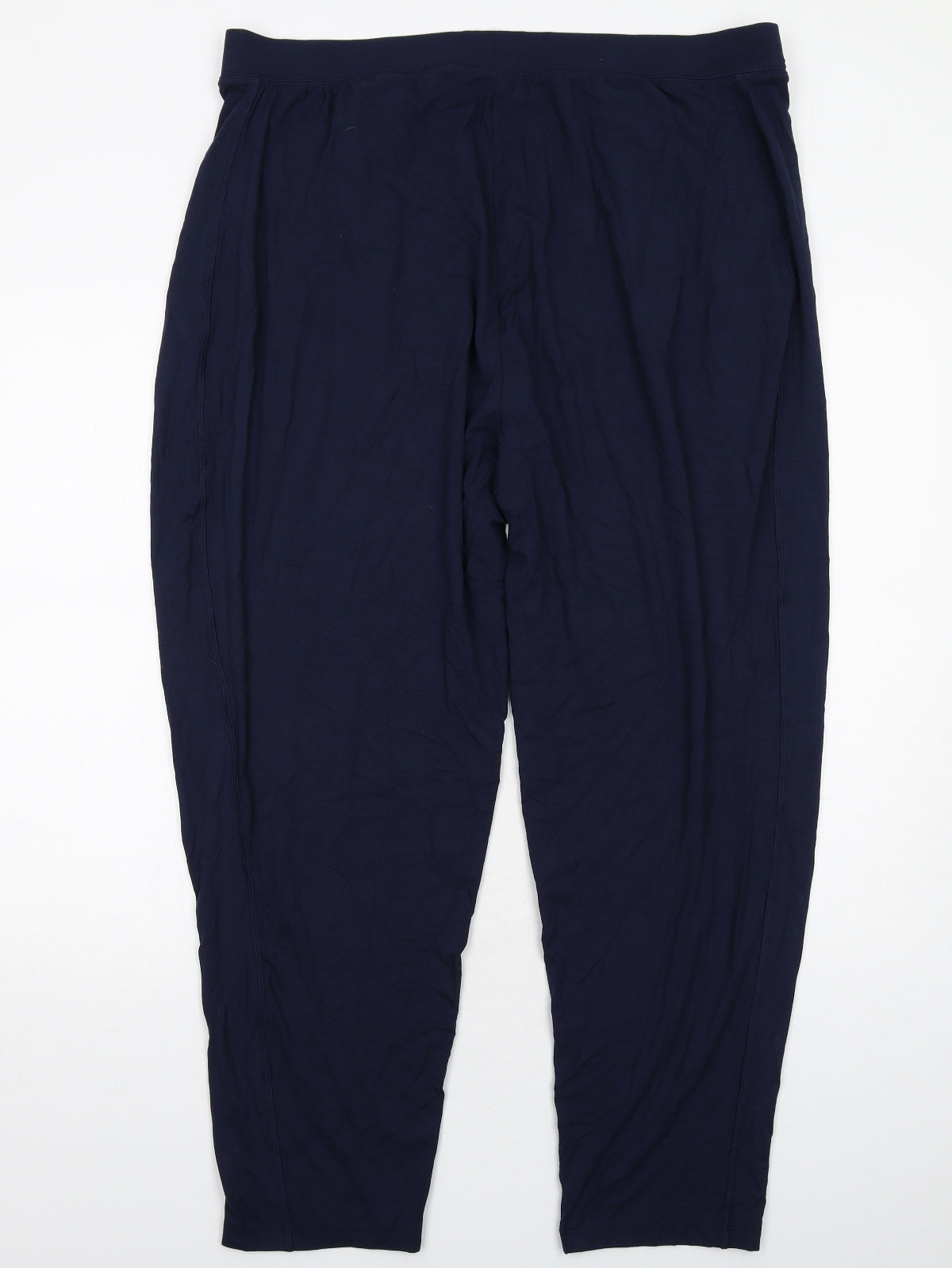 Marks and Spencer Womens Blue Viscose Carrot Trousers Size 20 Regular