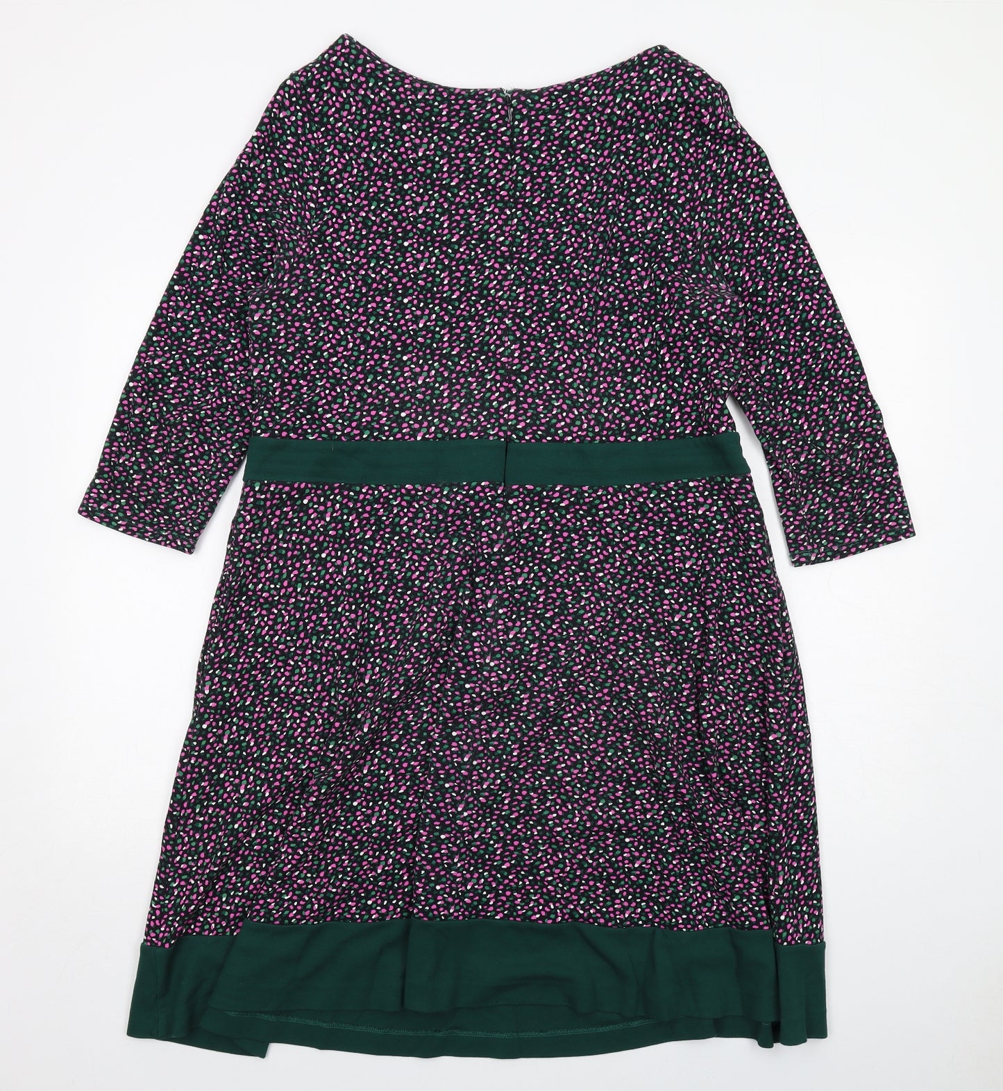 Hobbs Womens Multicoloured Geometric Viscose A-Line Size 18 Round Neck Zip