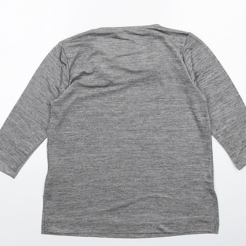 Rose & Olive Womens Grey Geometric Polyester Basic Blouse Size M Cowl Neck