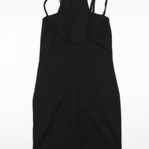 Boohoo Womens Black Polyester Bodycon Size 10 Round Neck Pullover