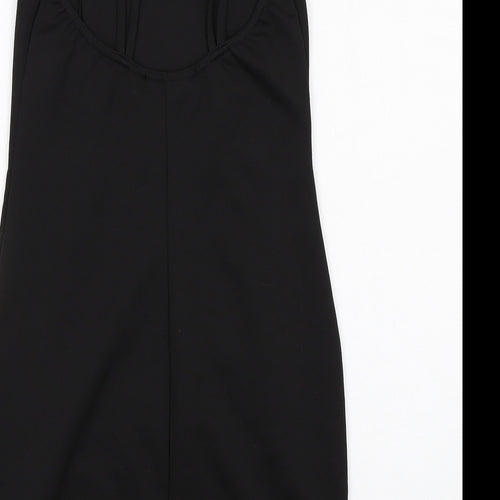 Boohoo Womens Black Polyester Bodycon Size 10 Round Neck Pullover