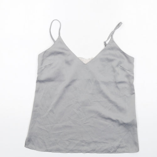 Rut & Circle Womens Grey Polyester Camisole Tank Size XS V-Neck - Lace Detail