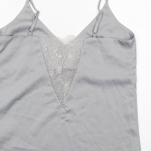 Rut & Circle Womens Grey Polyester Camisole Tank Size XS V-Neck - Lace Detail