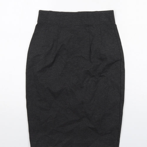 Marks and Spencer Womens Grey Viscose Straight & Pencil Skirt Size 8