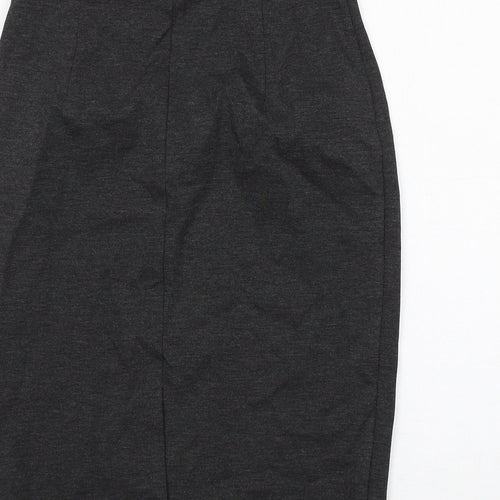 Marks and Spencer Womens Grey Viscose Straight & Pencil Skirt Size 8