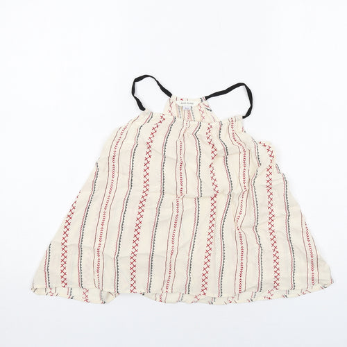 River Island Girls Ivory Geometric Viscose Basic Tank Size 9 Years Halter Pullover