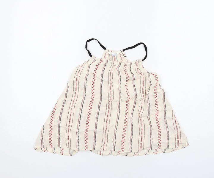 River Island Girls Ivory Geometric Viscose Basic Tank Size 9 Years Halter Pullover
