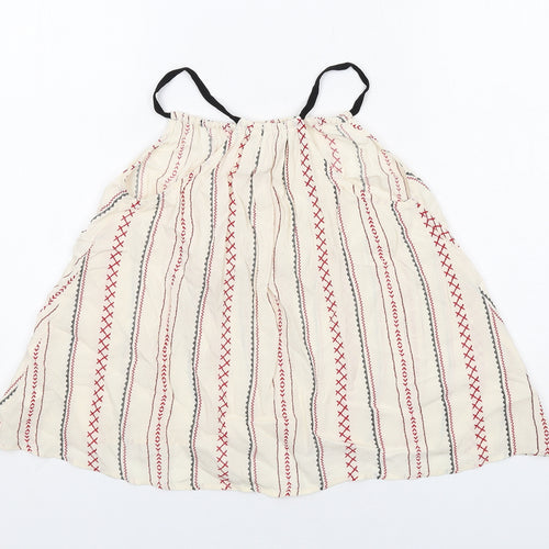River Island Girls Ivory Geometric Viscose Basic Tank Size 9 Years Halter Pullover