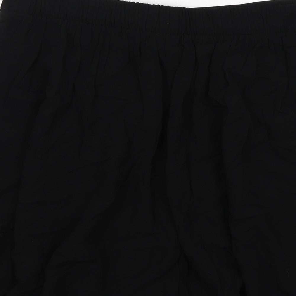 New Look Womens Black Viscose Swing Skirt Size 12 Button