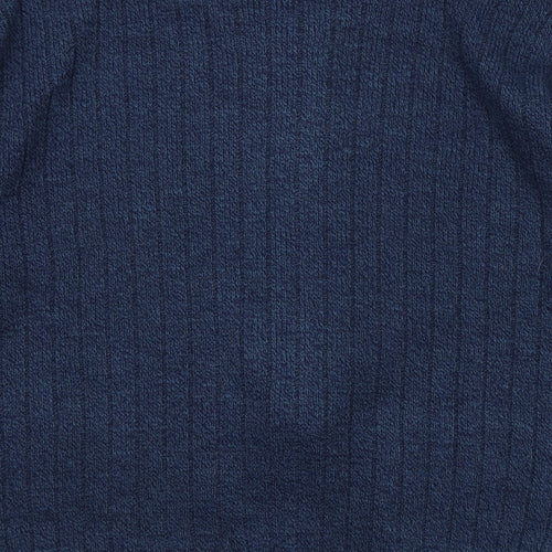 Bellisimo Mens Blue V-Neck Acrylic Full Zip Jumper Size XL Long Sleeve