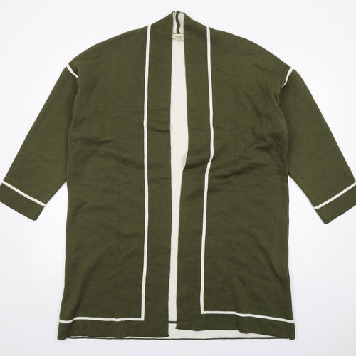 Oasis Womens Green V-Neck Acrylic Cardigan Jumper Size L