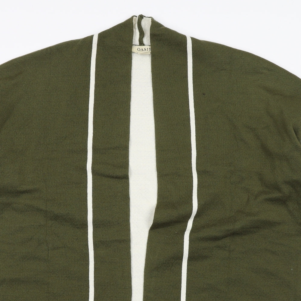 Oasis Womens Green V-Neck Acrylic Cardigan Jumper Size L