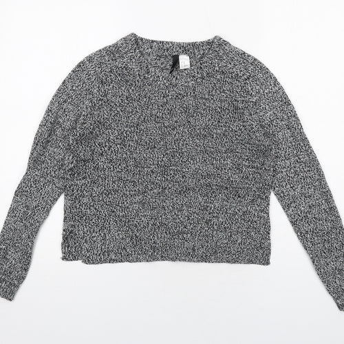 H&M Womens Black Round Neck Acrylic Pullover Jumper Size XS