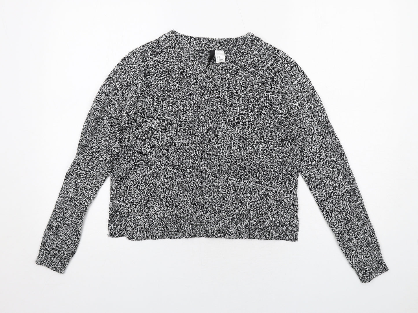 H&M Womens Black Round Neck Acrylic Pullover Jumper Size XS