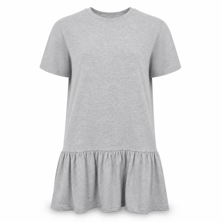 Nasty Gal Womens Grey Cotton T-Shirt Dress Size S Round Neck Pullover