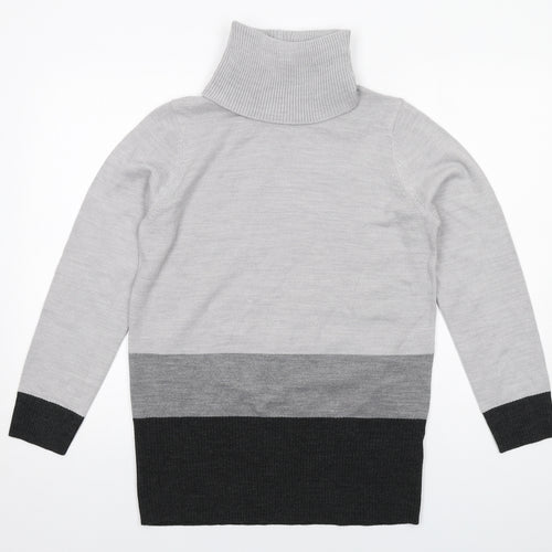 Marks and Spencer Womens Grey Roll Neck Acrylic Pullover Jumper Size L