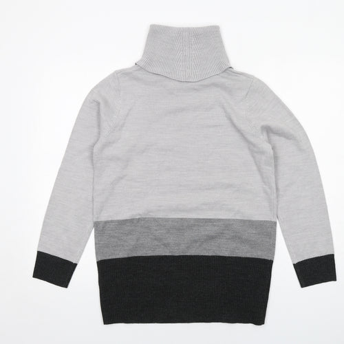 Marks and Spencer Womens Grey Roll Neck Acrylic Pullover Jumper Size L