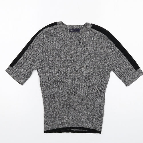 Marks and Spencer Womens Grey Round Neck Viscose Pullover Jumper Size 12