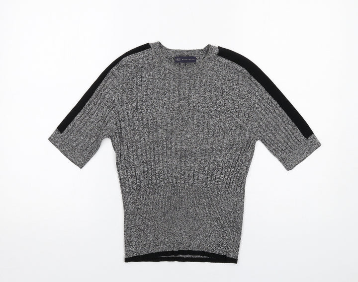 Marks and Spencer Womens Grey Round Neck Viscose Pullover Jumper Size 12