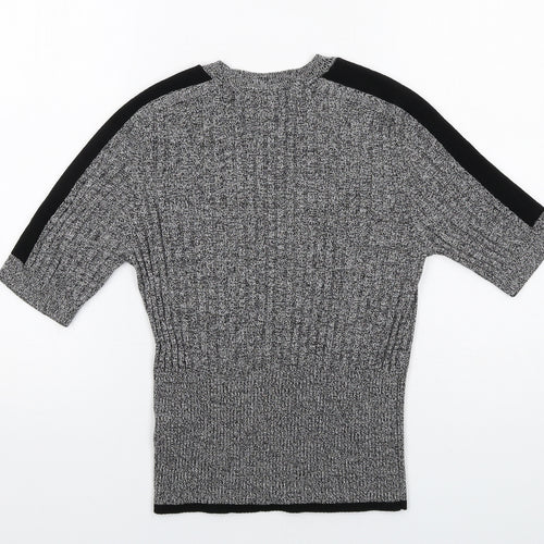 Marks and Spencer Womens Grey Round Neck Viscose Pullover Jumper Size 12