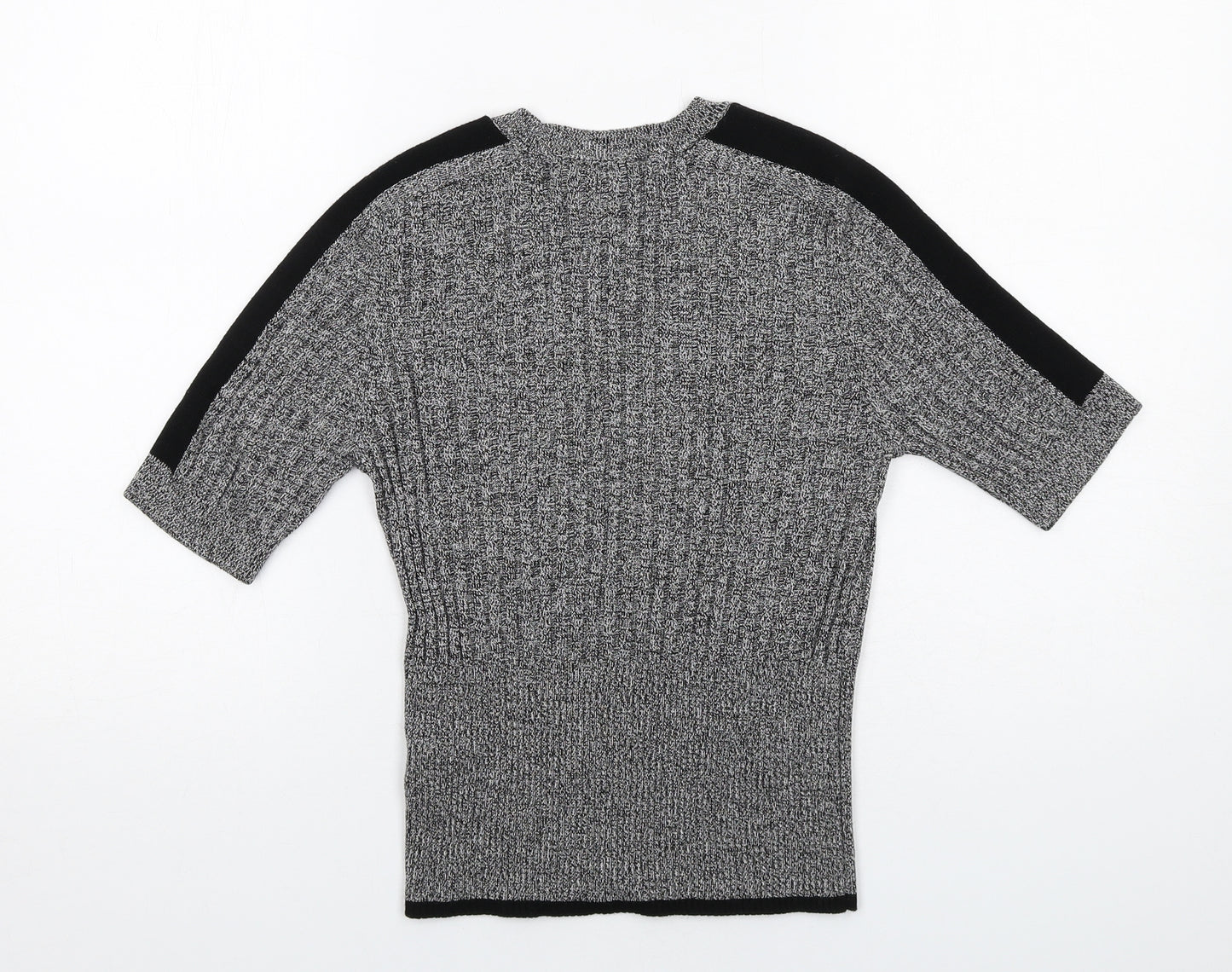 Marks and Spencer Womens Grey Round Neck Viscose Pullover Jumper Size 12