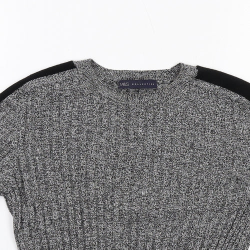 Marks and Spencer Womens Grey Round Neck Viscose Pullover Jumper Size 12