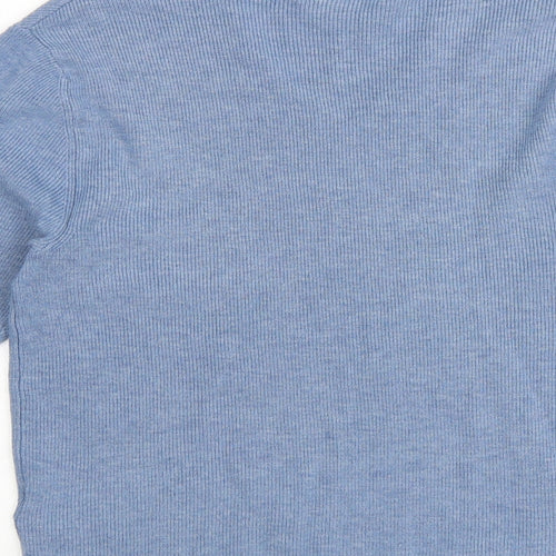 Marks and Spencer Womens Blue V-Neck Viscose Pullover Jumper Size XL
