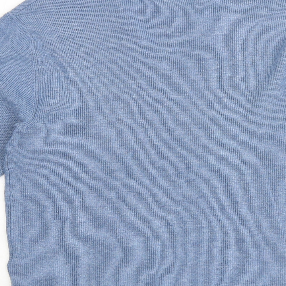 Marks and Spencer Womens Blue V-Neck Viscose Pullover Jumper Size XL