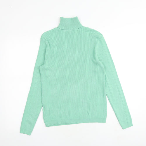 Marks and Spencer Womens Green Roll Neck Viscose Pullover Jumper Size 8