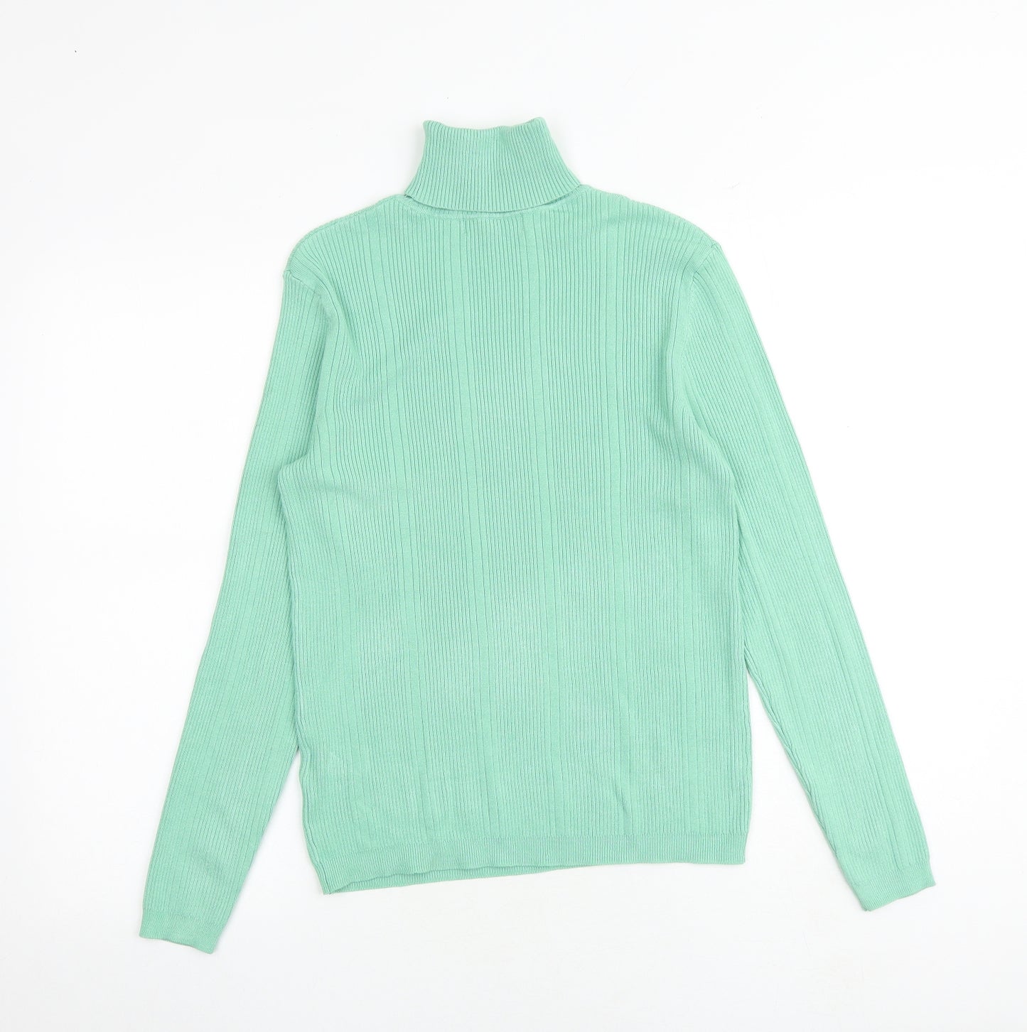 Marks and Spencer Womens Green Roll Neck Viscose Pullover Jumper Size 8