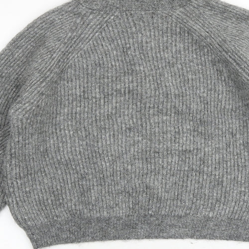 Marks and Spencer Womens Grey High Neck Acrylic Pullover Jumper Size L