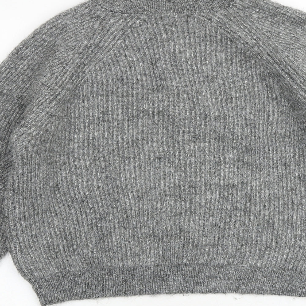 Marks and Spencer Womens Grey High Neck Acrylic Pullover Jumper Size L