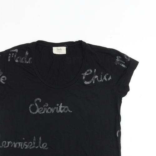 Hush Womens Black Cotton Basic T-Shirt Size XS Round Neck - Senorita