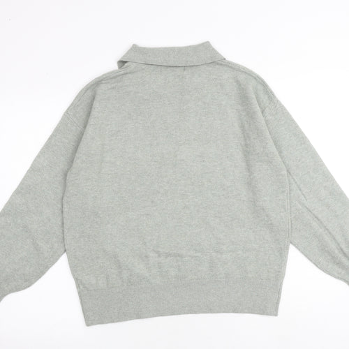 Marks and Spencer Womens Green Collared Polyester Pullover Jumper Size M