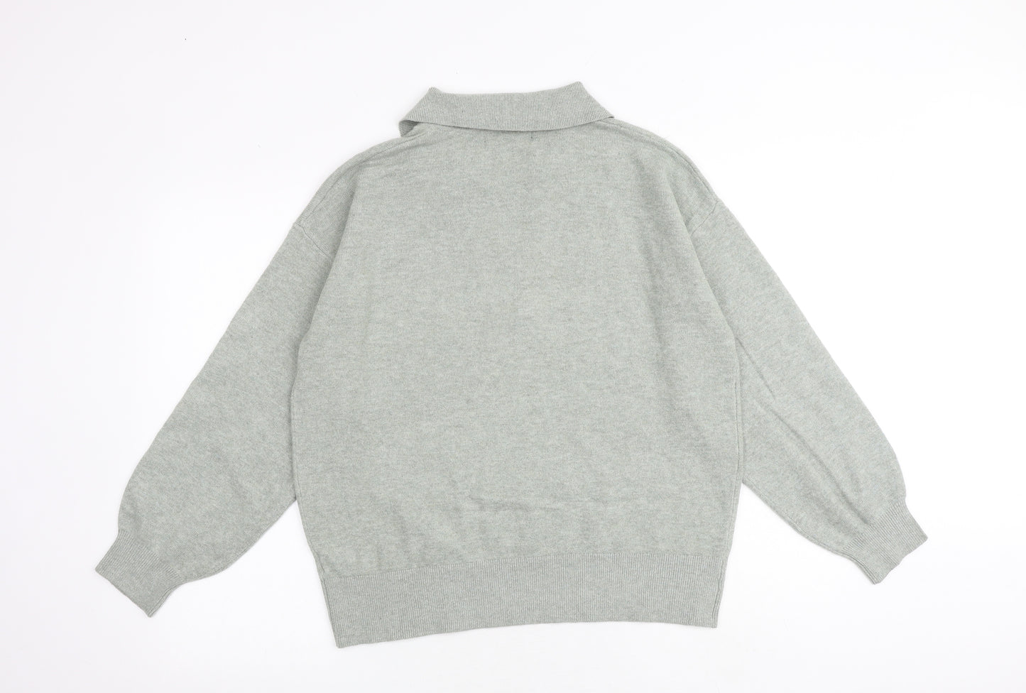 Marks and Spencer Womens Green Collared Polyester Pullover Jumper Size M