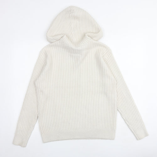 Marks and Spencer Womens Beige V-Neck Polyester Pullover Jumper Size M