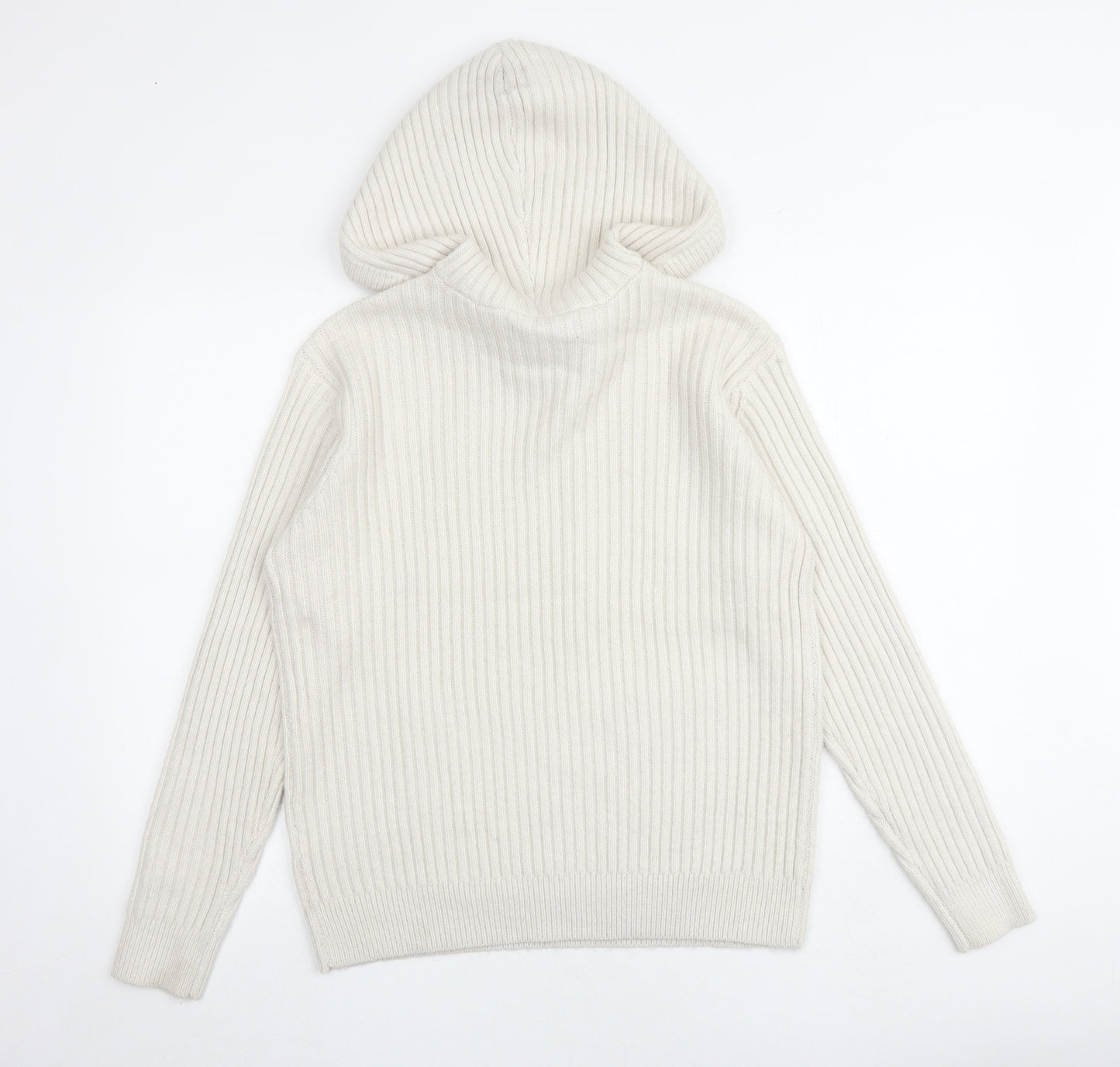 Marks and Spencer Womens Beige V-Neck Polyester Pullover Jumper Size M