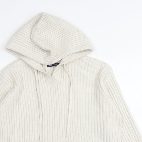 Marks and Spencer Womens Beige V-Neck Polyester Pullover Jumper Size M