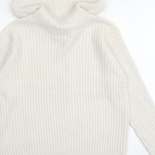 Marks and Spencer Womens Beige V-Neck Polyester Pullover Jumper Size M