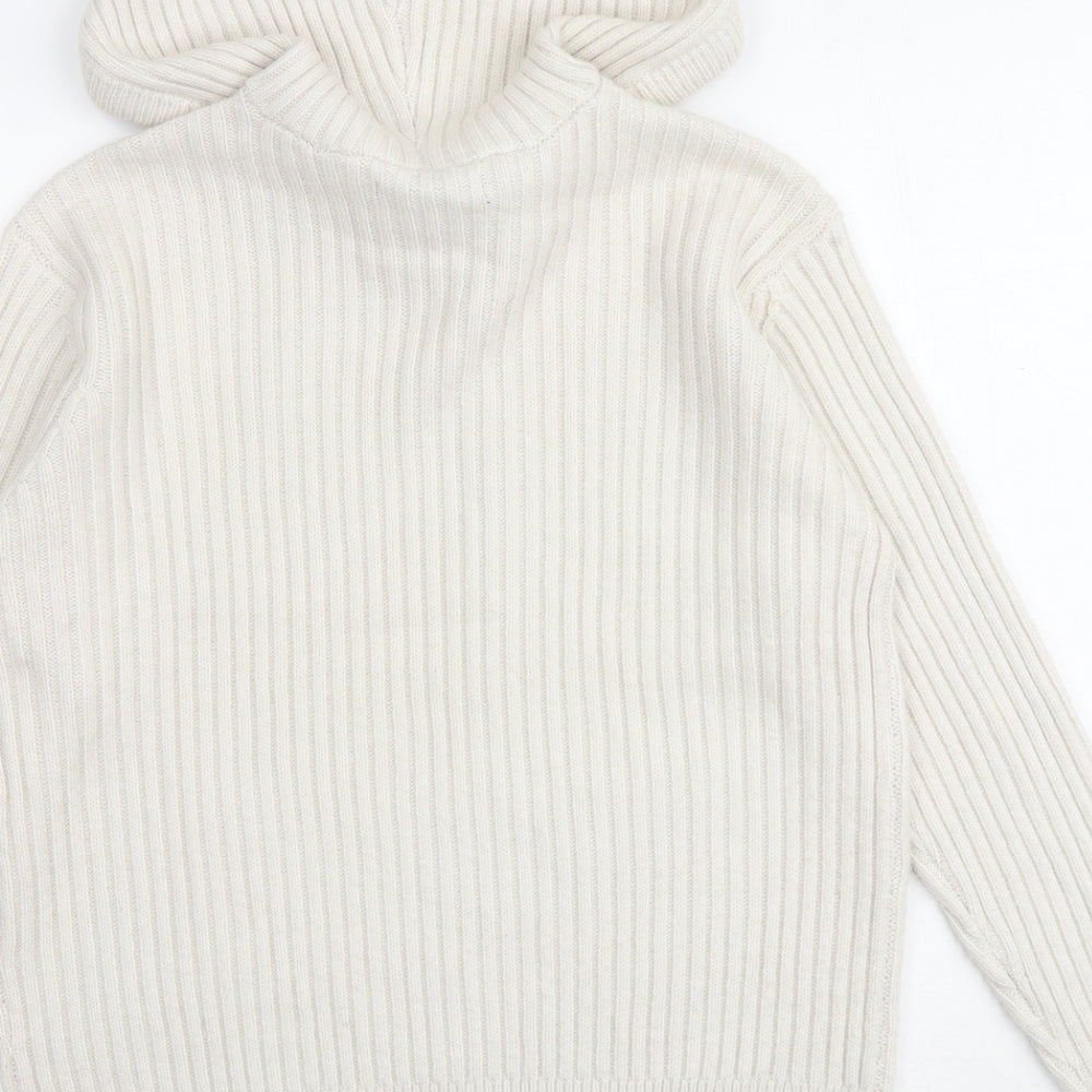 Marks and Spencer Womens Beige V-Neck Polyester Pullover Jumper Size M