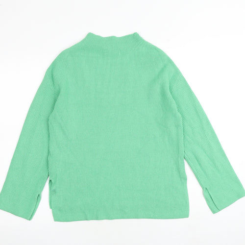 Marks and Spencer Womens Green High Neck Viscose Pullover Jumper Size S