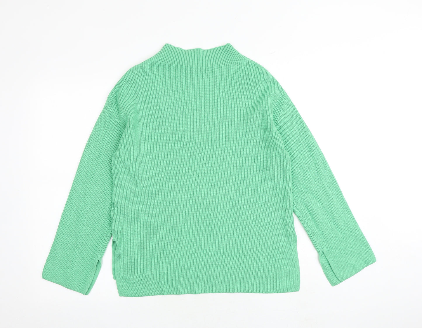 Marks and Spencer Womens Green High Neck Viscose Pullover Jumper Size S
