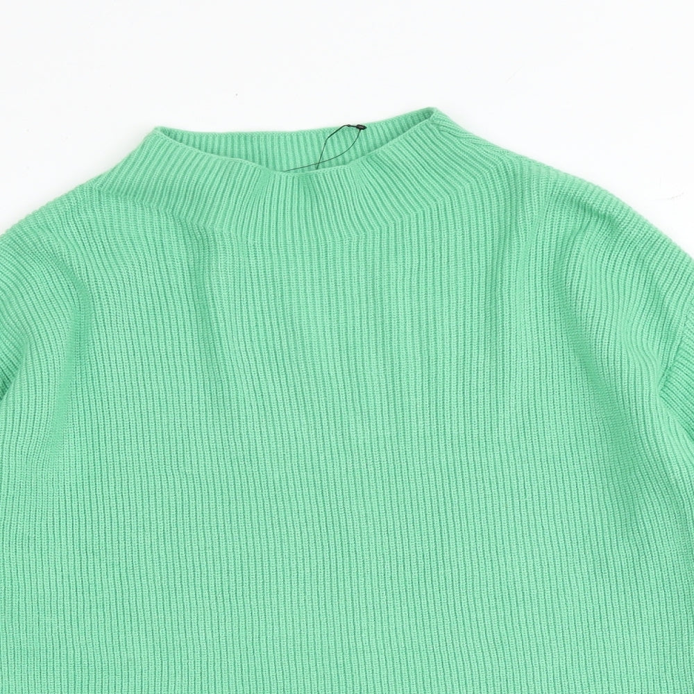 Marks and Spencer Womens Green High Neck Viscose Pullover Jumper Size S