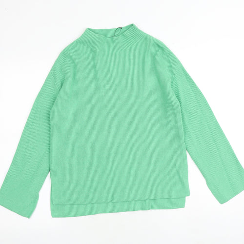 Marks and Spencer Womens Green High Neck Viscose Pullover Jumper Size S