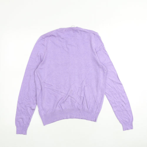 Marks and Spencer Womens Purple Round Neck Viscose Cardigan Jumper Size 14